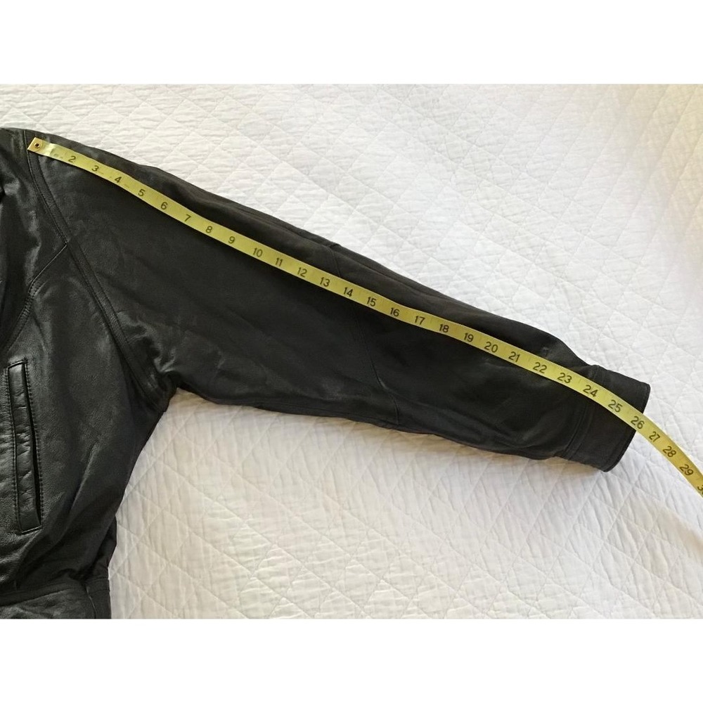 Vintage Wilsons Black Leather Moto Jacket Thinsulate Tie Up Back Biker Coat Sz S - Picture 7 of 10